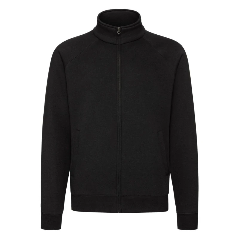 Image of Fruit Of The Loom Fruit of the Loom Men Premium Sweat Jacket in Black Size: Small Black S Male 5063527357908