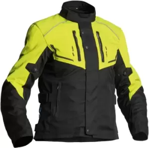 Image of Lindstrands Halden Waterproof Motorcycle Textile Jacket, black-yellow, Size 50, black-yellow, Size 50