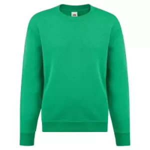 image of Fruit Of The Loom Childrens Unisex Set In Sleeve Sweatshirt (3-4) (Heather Green)