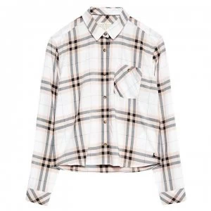 image of Jack Wills Sturry Checked Boxy Shirt - Vintage White