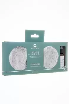 image of Grey Faux Fur Eye Mask & Pillow Spray Set