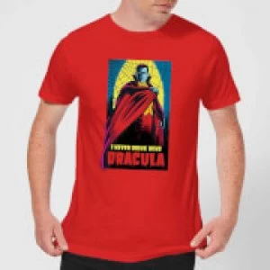 image of Universal Monsters Dracula Retro Mens T-Shirt - Red - L