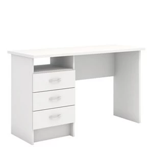 image of White 3 Drawer Desk (H)726mm (W)1201mm (D)481mm