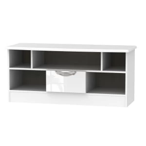 Image of Indices 5-Shelf Open TV Unit - White/Grey