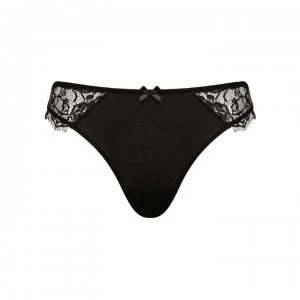 image of Figleaves Pulse Lace Thong - Black