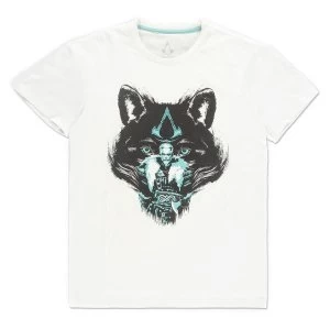 Image of Assassins Creed - Valhalla Wolf Mens Large T-Shirt - White