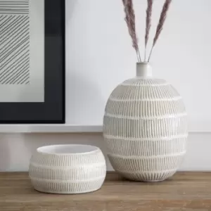 image of Gallery Interiors Azealia Bowl Natural And White / Small