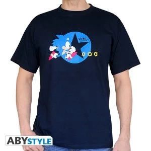 image of Sonic - Running Mens XX-Large T-Shirt - Navy