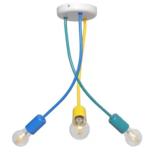 Image of Harvard Multi Arm Semi Flush Ceiling Light Multi-Coloured 36cm