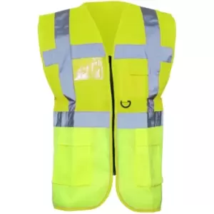 Image of Yoko Hi-Vis Premium Executive/Manager Waistcoat / Jacket (3XL) (Hi-Vis Yellow) - Hi-Vis Yellow