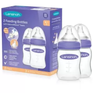 image of Lansinoh NaturalWave baby bottle 2x160 ml