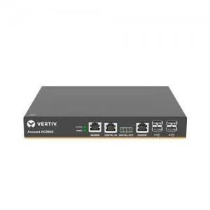 image of Vertiv Avocent 8-Port ACS800 Serial Console with analog modem external AC/DC Power Brick - Jumper cord: Plug C14 to connector C13