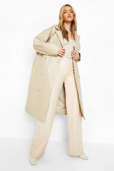 Image of Yours Pu Trench Black, Size 22-24, Women