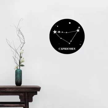 Image of Capr?corn Horoscope - Black Decorative Metal Wall Accessory
