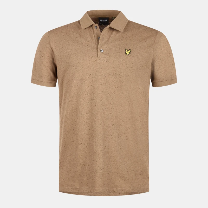 Image of Lyle and Scott Mens Donegal Short-Sleeve Polo Shirt Linden Khaki male S