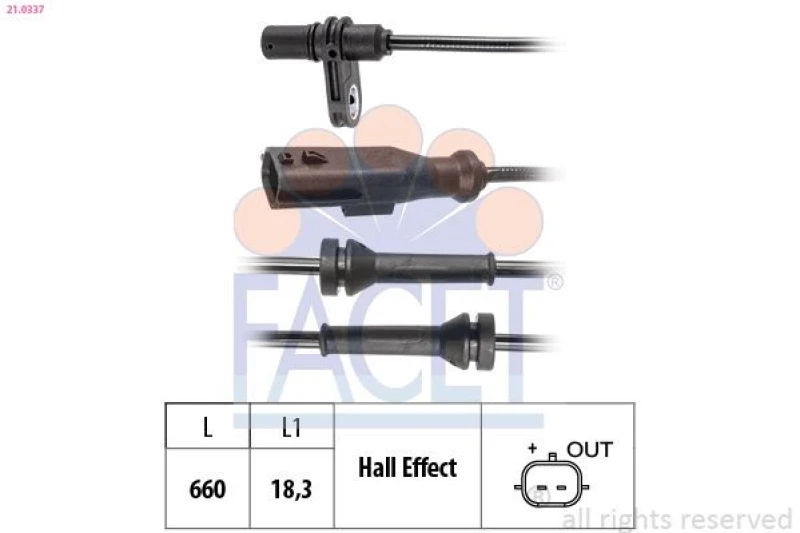 Image of FACET ABS sensor FACET 21.0337