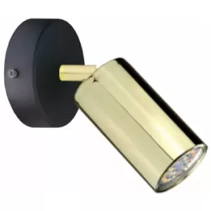 Image of Keter Lighting - Keter Eye Single Spotlight Black, Gold, 10cm, 1x GU10