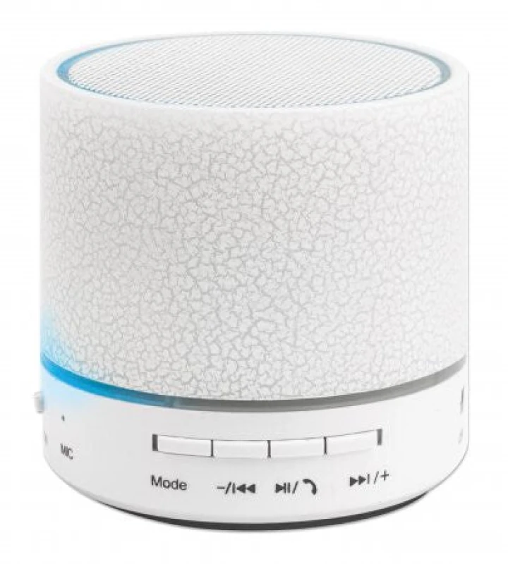 Image of Manhattan Manhattan LED Bluetooth Speaker, Multicoloured, 5 hour Playback time, Range 10m, microSD card reader (32GB), Aux 3.5mm connector, Output 3W,