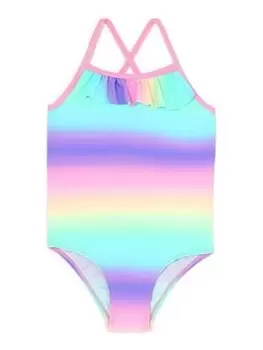 Accessorize Girls Pastel Ombre Swimsuit - Multi, Size Age: 7-8 Years, Women