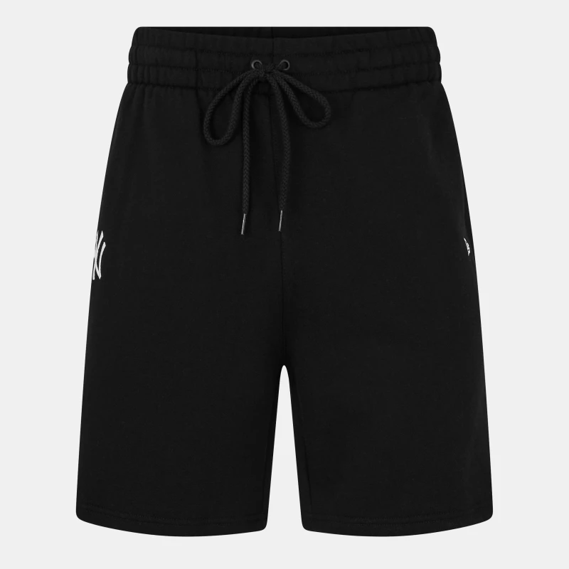 Image of New Era Mens Essential Fleece Jogger Shorts NY Black male Large