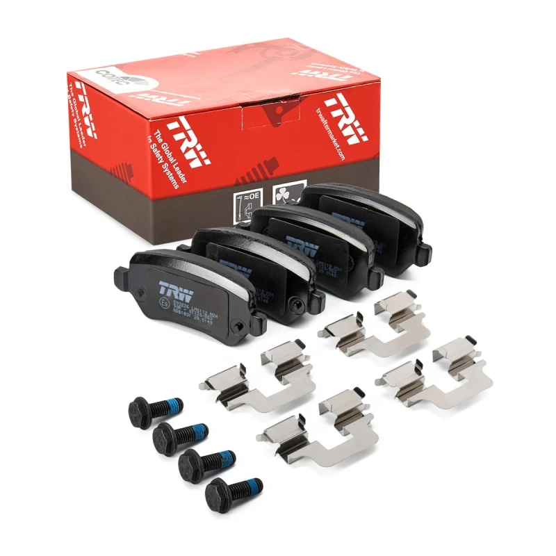 Image of TRW GDB1831 Brake pad set not prepared for wear warning indicator, with accessories, with brake caliper screws Brake Pad Set,disc brake (402)