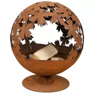 Image of Esschert Design - Fire Pit Laser Cut Leaves Rust FF293 - Brown