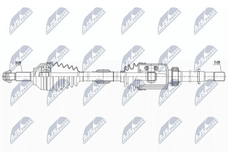 Image of NTY NPW-NS-130 Drive shaft Automatic Transmission, Front Axle Right Drive Shaft (13)