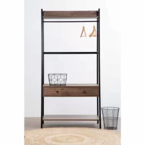Image of Interiors By PH Storage Unit with Hanging Rail Black Frame, Brown
