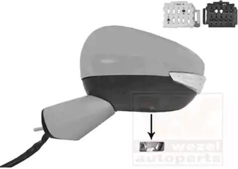 Image of VAN WEZEL 0980815 Wing mirror * HAGUS * Left, Heatable, partially primed Outside Mirror (50)