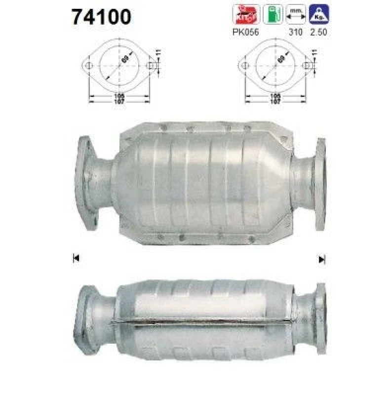 Image of AS Catalytic converter AS 74100