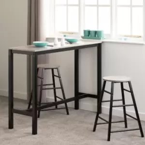 Image of Concrete Effect Bar Table and Stools Set - Seats 2 - Athens