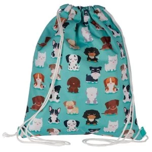 image of Fun Cute Dog Squad Design Handy Drawstring Bag