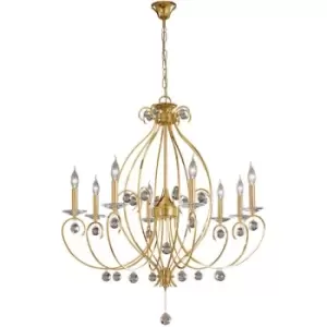 image of 14kolarz - CARAT 24K Gold Crystal Chandelier 8 bulbs