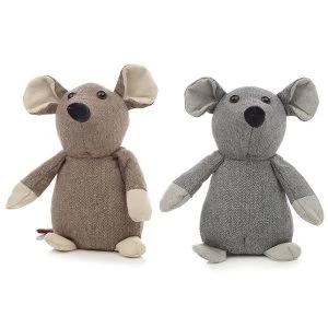 Image of Grey & Brown Mouse Shaped Door Stop