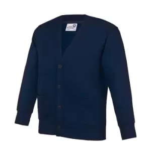 image of AWDis Academy Childrens/Kids Button Up School Cardigan (9-10 Years) (Navy)