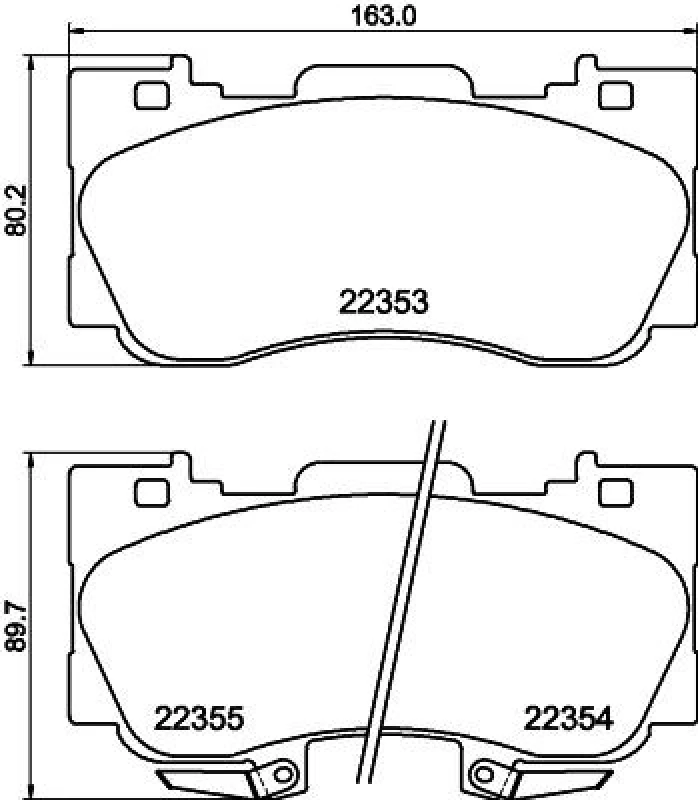 Image of HELLA Brake pad set HELLA 8DB 355 040-671
