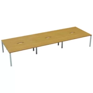 Jemini 6 Person Bench Desk 3600x1600x730mm Nova Oak/White KF808800