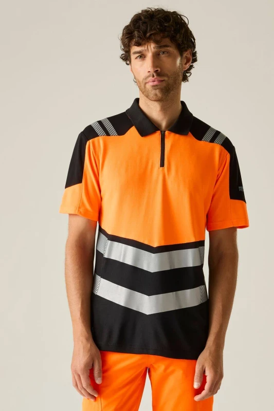 Image of Regatta Mens Hi-Vis X-PRO Polo Shirt in Orange Size: XL Orange Male XL