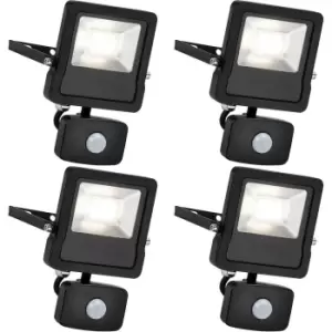 Image of 4 PACK Outdoor IP65 Automatic Floodlight - 20W Cool White LED - PIR Sensor