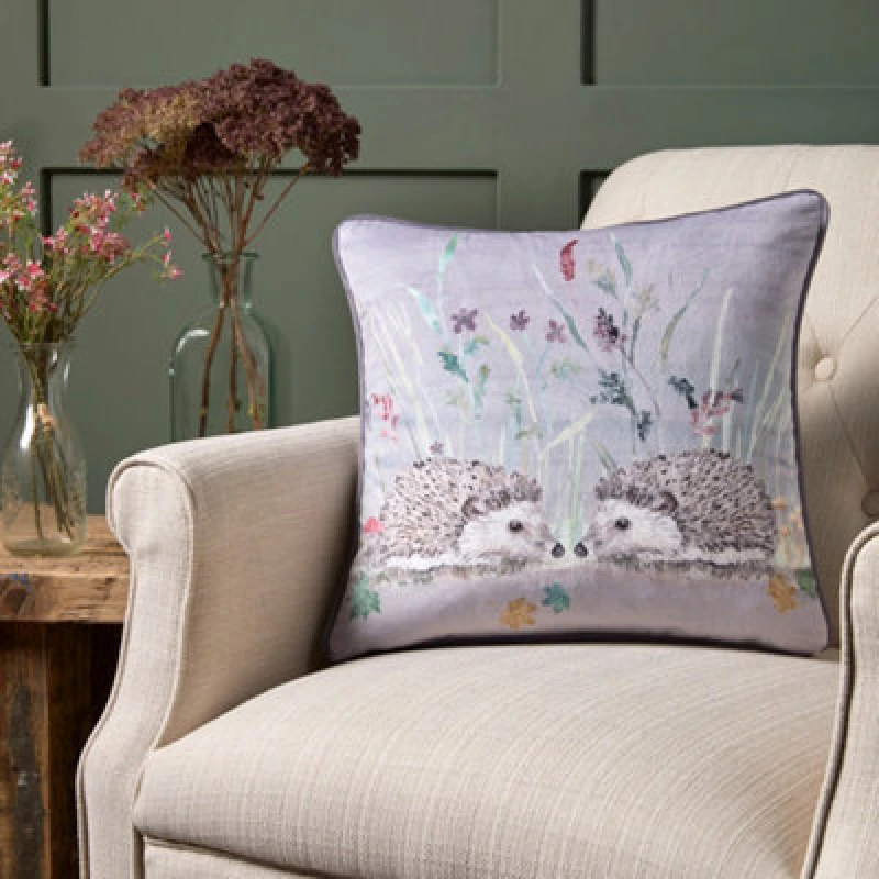Image of Dreams & Drapes Colville Hedgehog Velvet Filled Cushion