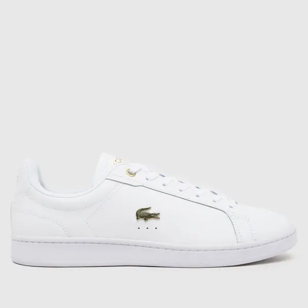 Image of Lacoste carnaby pro trainers in white & gold White & Gold UK 3 (EU 35½)