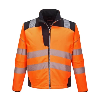 Image of PW3 Hi Vis Soft Shell Winter Rain Jacket Orange / Black 2XL