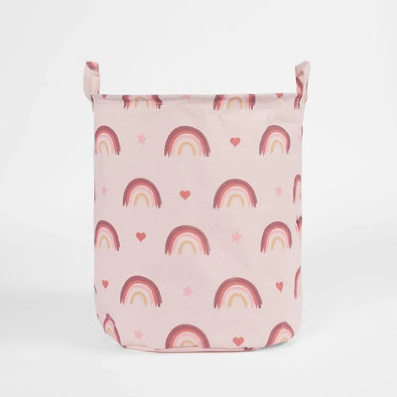 Image of OHS OHS Kids Laundry Basket Clothes Shoe Storage Toy Organiser Pop Up in Light Pink Light Pink One Size Unisex 5027434184224