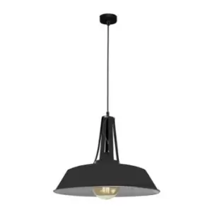 image of Larissa Lighting - Larissa Serres Dome Ceiling Pendant Light 1x E27 Max 40W Black