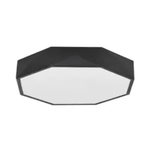 Image of Merano Belleville 40cm Integrated LED Semi Flush Light Sandy Black Aluminium Matt White LED 24W 1380Lm 3000K
