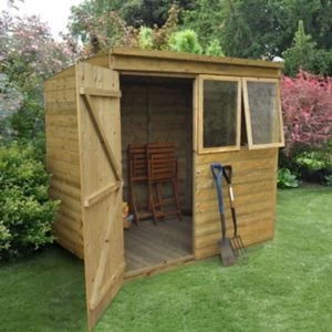 Image of Forest Garden 7X5 Pent Pressure Treated Tongue & Groove Wooden Shed With Floor