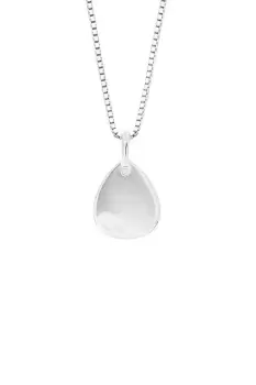 image of Recycled Silver Diamond Droplet Tag Necklace