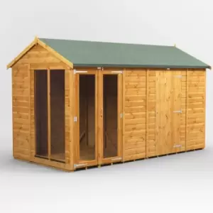 image of 12x6 Power Apex Summerhouse Combi Building including 6ft Side Store