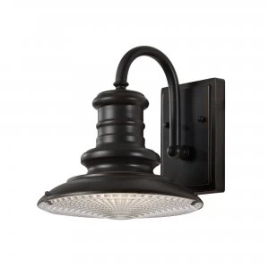 Image of 1 Light Outdoor Small Dome Wall Lantern Light Restoration Bronze IP44, E27