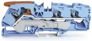 Image of Wago 2116-1304 Terminal Block, Dinrail, 3Ways, 6Awg